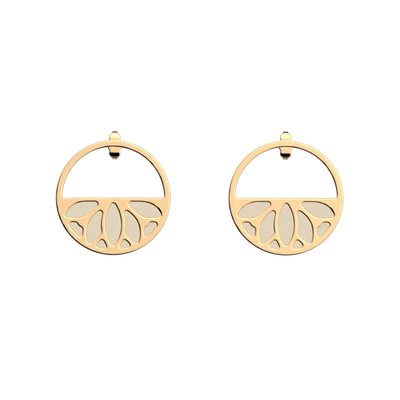 Boucles d'oreilles Lotus, cuirs réversibles Paillettes Dorées / Crème boucles-d-oreilles-lotus-cuirs-reversibles-paillettes-dorees-creme-pack_boucles_d_oreilles_essentielles_et_precieuses