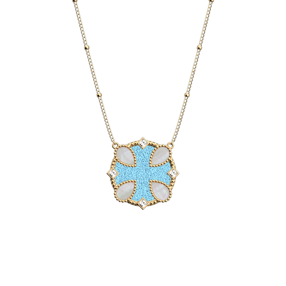 Collier Constance, cuir réversible Ciel Étoilé / Marine - Les Georgettes - Modalova