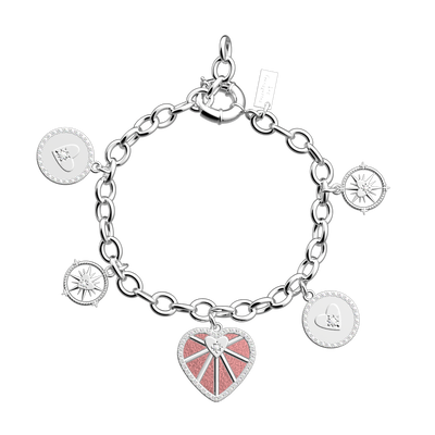 Cœur Céleste Pampille bracelet, Metal Rose / Jasmin reversible insert c-ur-celeste-pampille-bracelet-metal-rose-jasmin-reversible-insert-pack_bracelets_chaines_joncs