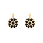 Boucles d'oreilles Arabesque, cuir réversibles Khôl Noir / Paillettes Orientales image