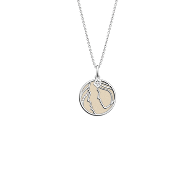 Gemini necklace, Cream / Gold Glitter reversible insert gemini-necklace-cream-gold-glitter-reversible-insert-pack_collier_zodiaque