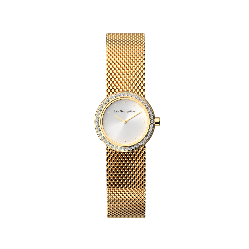 Milan mesh watch - Gold finish, Précieuse round watch case image number 2