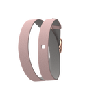 Bracelet cuir Double tour, Rose clair / Gris clair, boucle dorée rose image number 1