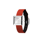 Reversible Black Glitter / Red watch, l'Absolue square watch case, Silver finish image number 2