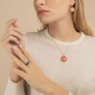 Girafe Ring, Gold finish, Sun / Navy blue image number 5