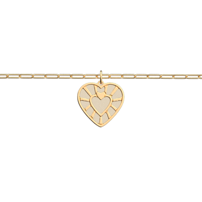 Bracelet chaine Cœur, cuir réversible Paillettes Dorées / Crème bracelet-chaine-c-ur-cuir-reversible-paillettes-dorees-creme-pack_bracelets_chaines_joncs