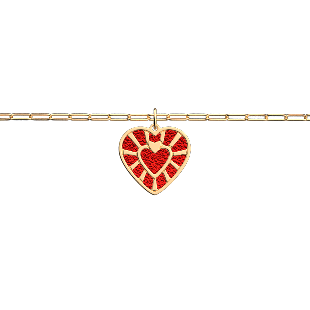Bracelet Caur, cuir réversible Rouge Passion / - Les Georgettes - Modalova