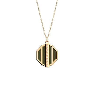 Merveille necklace, Bronze Glitter / Verdigris reversible insert  merveille-necklace-bronze-glitter-verdigris-reversible-insert-pack_colliers