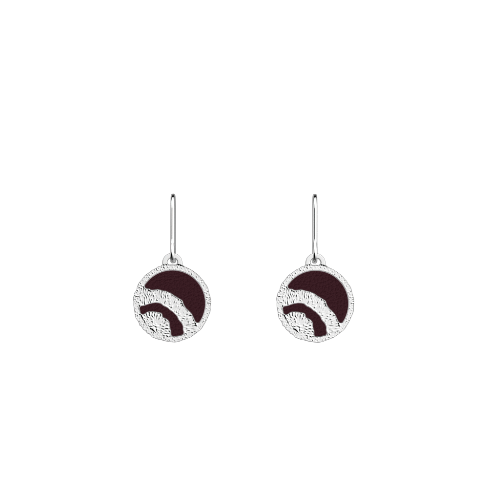 Boucles d'oreilles Nomade, cuir réversibles Gazelle / Prune image number 2