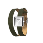 Reversible Bronze Glitter / Verdigris watch, l'Absolue square watch case, Silver finish image number 2
