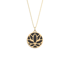 Lotus Necklace, Gold Finish, Starry Night / Bark Brown image number 2