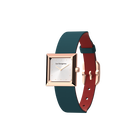 Reversible Petrol Blue / Raspberry watch, l'Absolue square watch case, Rose gold finish image number 1