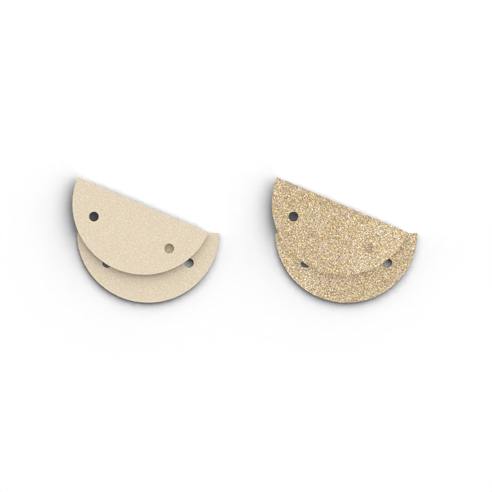 Cuir - Boucles d'oreilles, Crème / Or Paillettes - Les Georgettes - Modalova