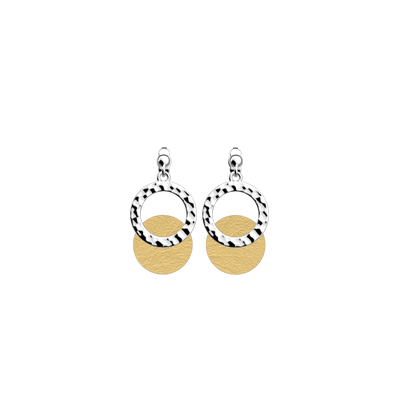 Boucles d'oreilles Pure Martelée, cuirs réversibles Solaire / Doré boucles-d-oreilles-pure-martelee-cuirs-reversibles-solaire-dore-pack_bo_pendantes