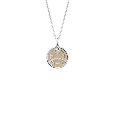 Cancer necklace, Cream / Gold Glitter reversible insert cancer-necklace-cream-gold-glitter-reversible-insert-pack_collier_zodiaque