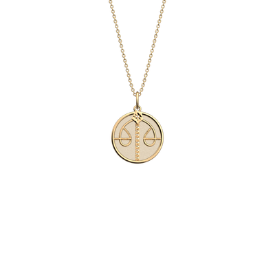 Libra necklace, Cream / Gold Glitter reversible insert libra-necklace-cream-gold-glitter-reversible-insert-pack_collier_zodiaque