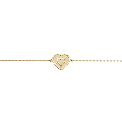 Bracelet chaîne Cœur, cuir réversible Crème / Paillettes Dorées bracelet-chaine-c-ur-cuir-reversible-creme-paillettes-dorees