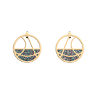 Boucles d'oreilles Valse, cuir réversible Framboise Soft / Paillettes Multicolore image number 2