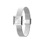 Milan mesh watch  - Silver finish, l'Absolue square watch case image number 1