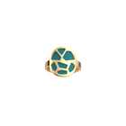 Girafe Ring, Gold finish, Terracotta / Lagoon Blue image number 2