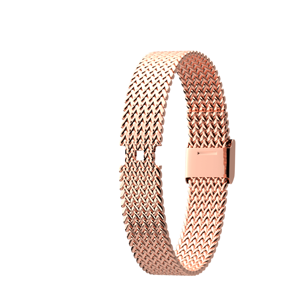 watch strap palmier mesh, rose gold finish