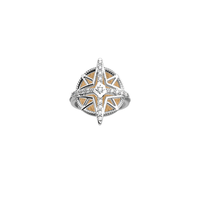 Rose des Vents ring, Fine Sand / Caramel reversible insert rose-des-vents-ring-fine-sand-caramel-reversible-insert-pack_bague_precieuse