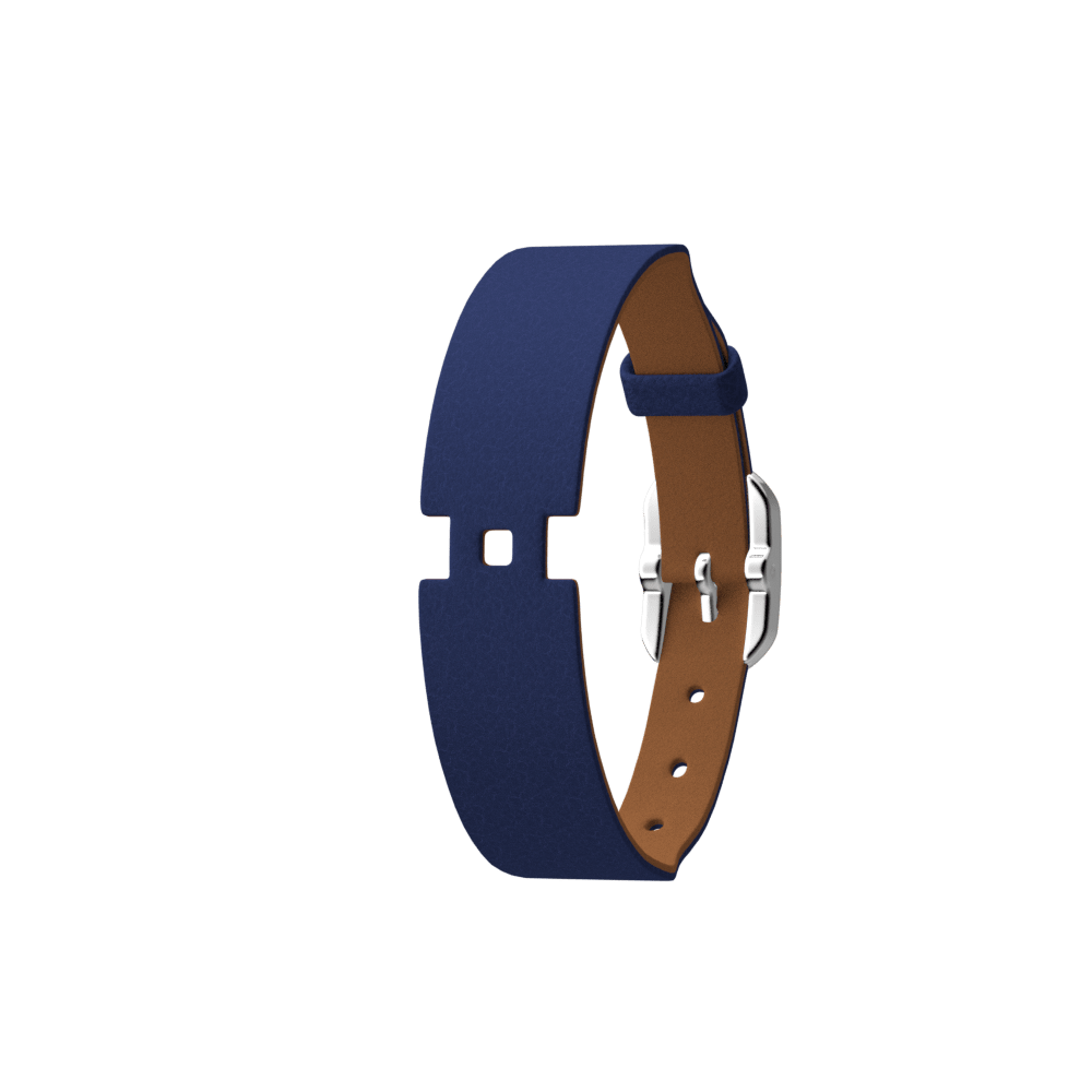 Denim Blue / Canyon Single Wrap Leather strap,  Silver finish buckle image number 1