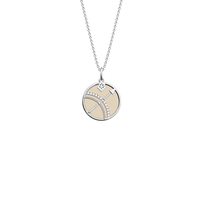 Sagittarius necklace, Cream / Gold Glitter reversible insert sagittarius-necklace-cream-gold-glitter-reversible-insert-pack_collier_zodiaque