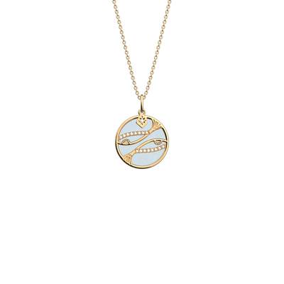 Pisces necklace, Crystal Bleu / Disco reversible insert pisces-necklace-crystal-bleu-disco-reversible-insert-pack_collier_zodiaque