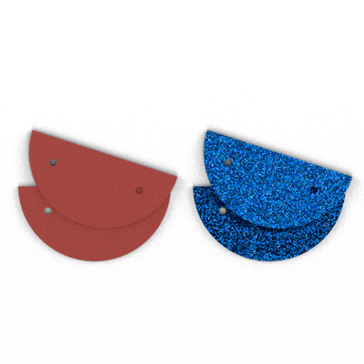 Leather Insert - Earrings, Sepia / Blue Sparkle leather-insert-earrings-sepia-blue-sparkle-creoles