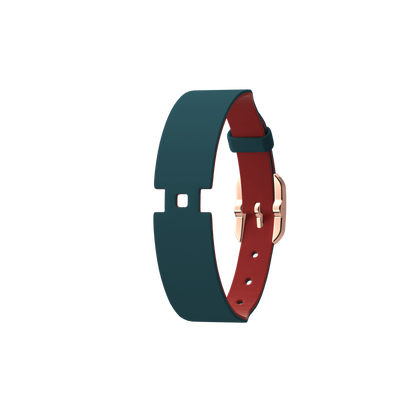 Petrol Blue / Raspberry Single Wrap Leather strap,  Rose gold finish buckle petrol-blue-raspberry-single-wrap-leather-strap-rose-gold-finish-buckle-le_simple_tour