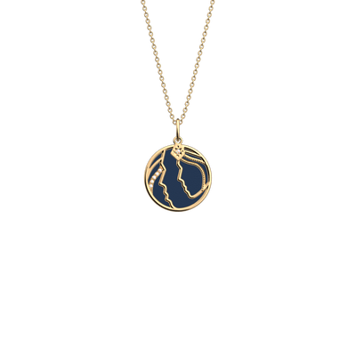 Gemini necklace, Sun / Navy Blue reversible insert gemini-necklace-sun-navy-blue-reversible-insert-pack_collier_zodiaque