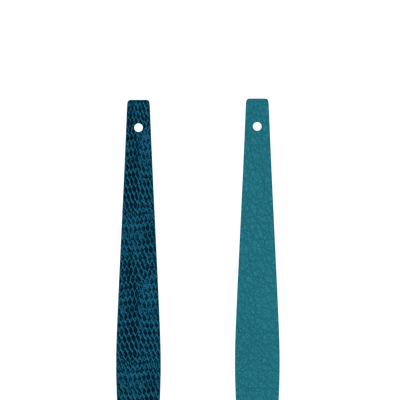 Leather insert - Flared bracelets, Bluish Scales / Georgettes Blue leather-insert-flared-bracelets-bluish-scales-georgettes-blue-manchette