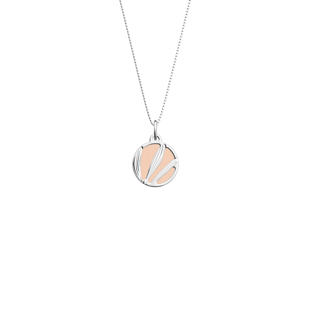 Collier Croisette, cuir réversible Nude / Aquatic image number 1