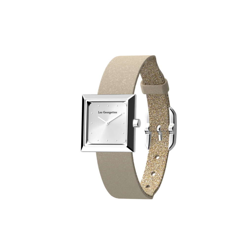 absolue-square-watch-case-cream-gold-glitter-leather-strap-silver-finish-buckle-pack_bracelet_cuir_montre-1