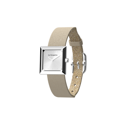 absolue-square-watch-case-cream-gold-glitter-leather-strap-silver-finish-buckle-pack_bracelet_cuir_montre