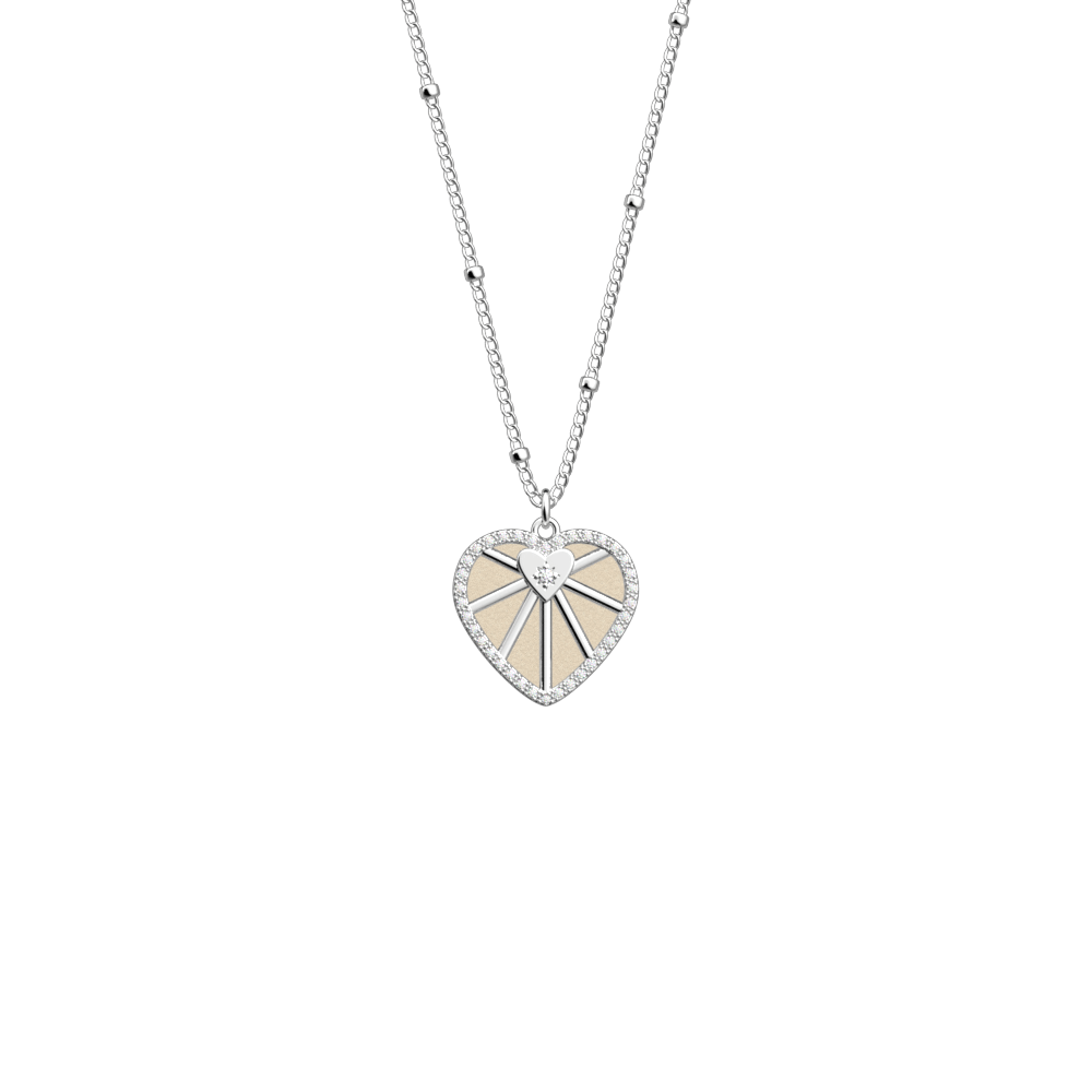 Collier Caur Céleste, cuir réversible / Paillettes Dorées - Les Georgettes - Modalova