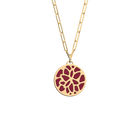 Nenuphar Necklace, Gold Finish, Soft Raspberry / Multicolour Glitte image number 1