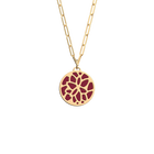 Nenuphar Necklace, Gold Finish, Soft Raspberry / Multicolour Glitte image
