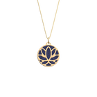 Lotus Necklace, Gold Finish, Starry Night / Bark Brown image