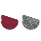 Cuir - Boucles d'oreilles, Framboise Soft / Paillettes Multicolores image number 1