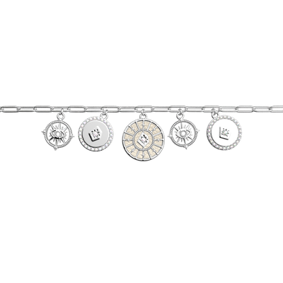 Bracelet Astrale Pampille, cuir réversible Blanc Nacré / Magnolia bracelet-astrale-pampille-cuir-reversible-blanc-nacre-magnolia-pack_bracelets_chaines_joncs