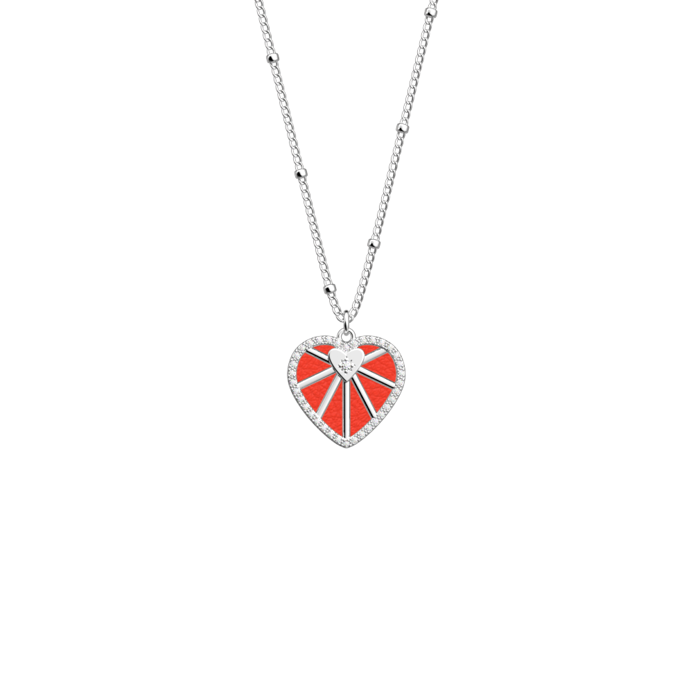 Collier Caur Céleste, cuir réversible Rouge Passion / Glamour - Les Georgettes - Modalova