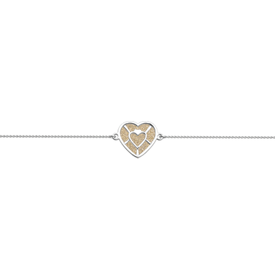Bracelet chaîne Cœur, cuir réversible Crème / Paillettes Dorées bracelet-chaine-c-ur-cuir-reversible-creme-paillettes-dorees