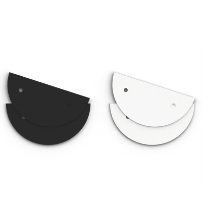 Leather insert - Earrings, Black / White leather-insert-earrings-black-white-creoles