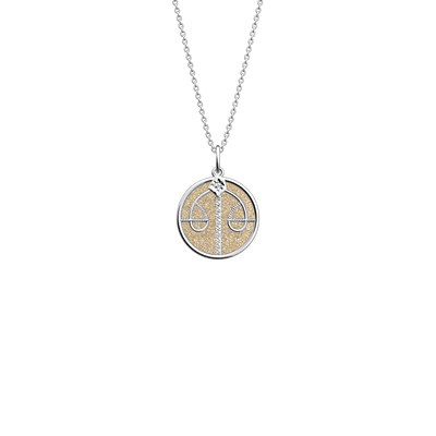 Libra necklace, Cream / Gold Glitter reversible insert libra-necklace-cream-gold-glitter-reversible-insert-pack_collier_zodiaque