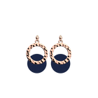 Pure Martelée Earrings, Rose gold finish, Boa / Metallic Navy image number 2