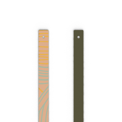 Leather insert - Bracelets, Metallic Curves / Khaki leather-insert-bracelets-metallic-curves-khaki