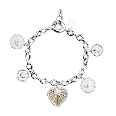 Cœur Céleste Pampille bracelet, Cream / Gold Glitter reversible insert c-ur-celeste-pampille-bracelet-cream-gold-glitter-reversible-insert-pack_bracelets_chaines_joncs