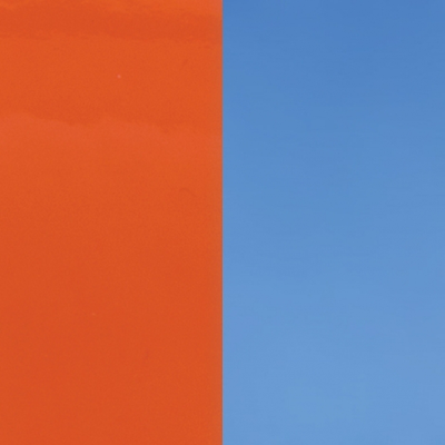 Fluid perspex insert - Earrings, Patent Orange / Cornflower fluid-perspex-insert-earrings-patent-orange-cornflower-creoles